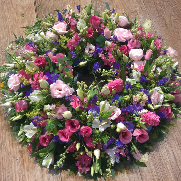 Meadow Wreath in Pink and Purple