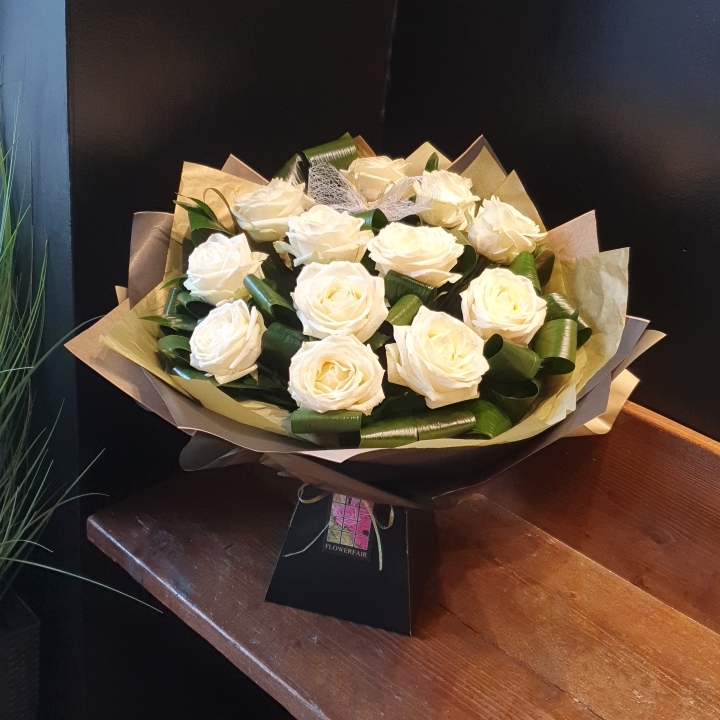 Classic White Rose Bouquet