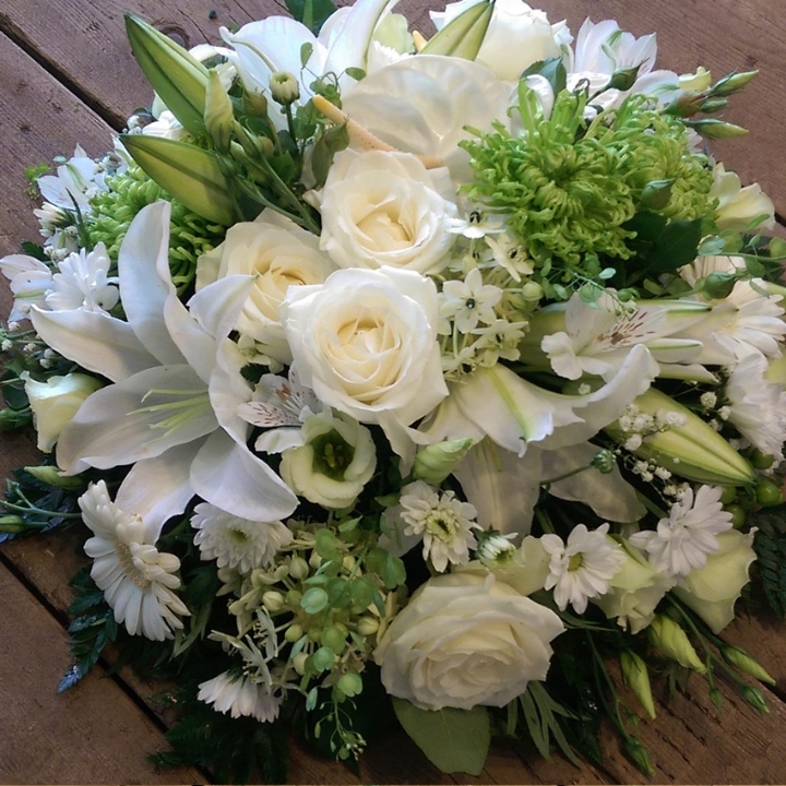 Country White and Green Posy